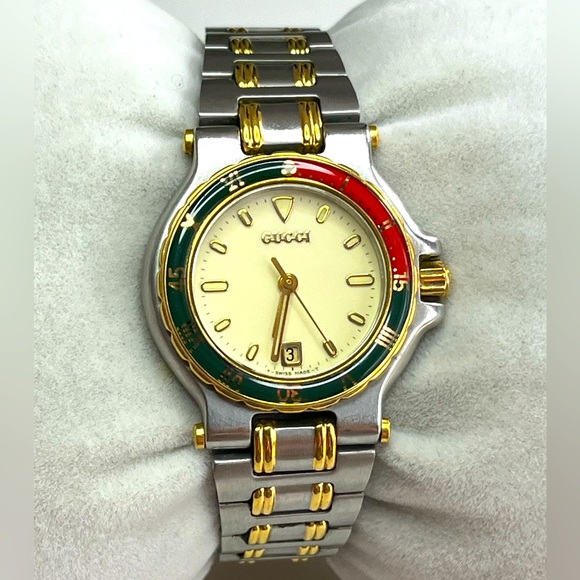 GUCCI 9700L sherry line enamel rotating bezel - Picture 1 of 14
